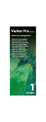 Sie sehen eine Packung VCD16-10-043 Verino Pro SARS-CoV-2 Ag Rapid Test, Produktbild: 01 VCD16-10-043 Verino Pro SARS-CoV-2 Ag Rapid Test, A-Nr.: 5627726 - 01