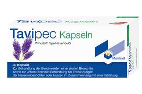 Sie sehen eine Packung Tavipec Kapseln, Produktbild: 01 Tavipec Kapseln, A-Nr.: 0633308 - 01