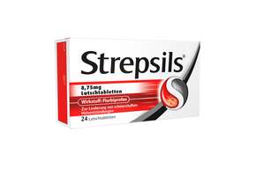 Sie sehen eine Packung Strepsils Lutschtabletten, Produktbild: 01 Strepsils Lutschtabletten, A-Nr.: 3504735 - 01