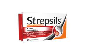 Sie sehen eine Packung Strepsils Lutschtabletten Orange Zuckerfrei, Produktbild: 01 Strepsils Lutschtabletten Orange Zuckerfrei, A-Nr.: 4209174 - 01