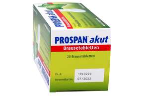 Sie sehen eine Packung Prospan® akut Brausetabletten, Produktbild: 01 Prospan® akut Brausetabletten, A-Nr.: 1347042 - 01