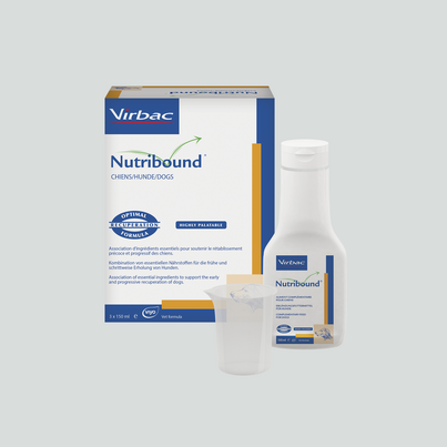 Sie sehen eine Packung Nutribound - Ergänzungsfuttermittel für Hunde, Produktbild: 02 Nutribound - Ergänzungsfuttermittel für Hunde, A-Nr.: 4369788 - 02
