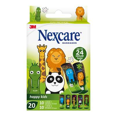 Sie sehen eine Packung Nexcare™ Kinderpflaster Happy Kids Animals, Display, Produktbild: 01 Nexcare™ Kinderpflaster Happy Kids Animals, Display, A-Nr.: 4833458 - 01