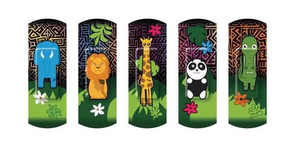 Sie sehen eine Packung Nexcare™ Kinderpflaster Happy Kids Animals, Display, Produktbild: 02 Nexcare™ Kinderpflaster Happy Kids Animals, Display, A-Nr.: 4833458 - 02
