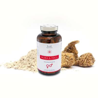 Sie sehen eine Packung Muira & Maca Kapseln, Produktbild: 03 Muira & Maca Kapseln, A-Nr.: 5606374 - 03