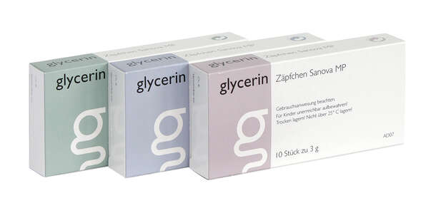 Glycerin Zäpfchen "Sanova" MP 3g, A-Nr.: 3170530 - 03