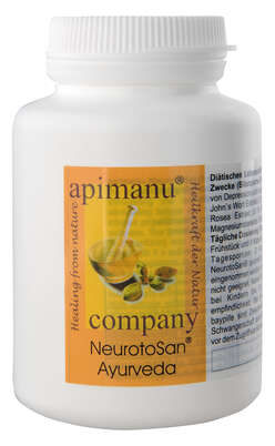 Sie sehen eine Packung Apimanu Neurotosan Ayurveda Kapseln, Produktbild: 01 Apimanu Neurotosan Ayurveda Kapseln, A-Nr.: 3158960 - 01