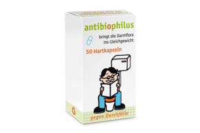 Sie sehen eine Packung Antibiophilus Hartkapseln, Produktbild: 01 Antibiophilus Hartkapseln, A-Nr.: 0187719 - 01