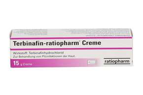 Sie sehen eine Packung Terbinafin-ratiopharm® Creme, Produktbild: 01 Terbinafin-ratiopharm® Creme, A-Nr.: 2479159 - 01