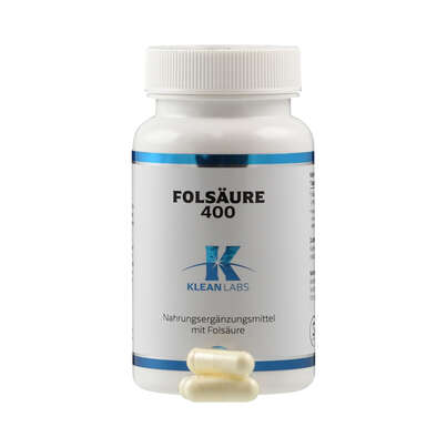 Folsäure 400 Klean Labs Kapseln, A-Nr.: 5598137 - 04