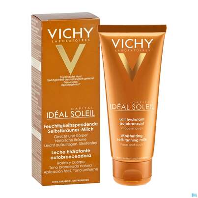 Sie sehen eine Packung Sonnenprodukte Vichy Ideal Soleil Selbstbraeuner Milch Gesicht+koerper 100ml, Produktbild: 09 Sonnenprodukte Vichy Ideal Soleil Selbstbraeuner Milch Gesicht+koerper 100ml, A-Nr.: 2615585 - 09