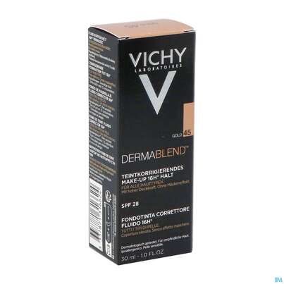 Sie sehen eine Packung Vichy Dermablend Make-up 45 Gold 30ml, Produktbild: 07 Vichy Dermablend Make-up 45 Gold 30ml, A-Nr.: 3044647 - 07