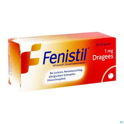 Sie sehen eine Packung Fenistil Drag 1mg 30st, Produktbild: 05 Fenistil Drag 1mg 30st, A-Nr.: 0021545 - 05