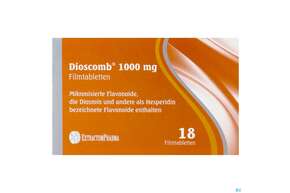 Sie sehen eine Packung Dioscomb Filmtabl 1000mg 18st, Produktbild: 01 Dioscomb Filmtabl 1000mg 18st, A-Nr.: 5527752 - 01