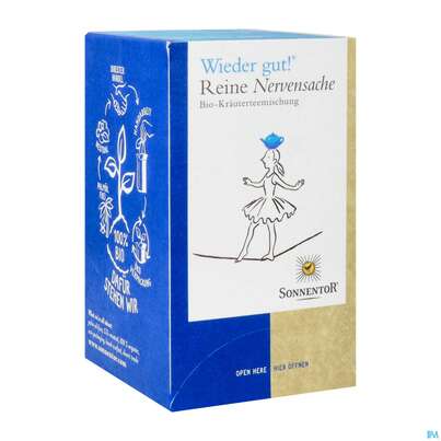 Sie sehen eine Packung Sonnentor Reine Nervensache Tee Bio 02703 18st, Produktbild: 02 Sonnentor Reine Nervensache Tee Bio 02703 18st, A-Nr.: 3428767 - 02