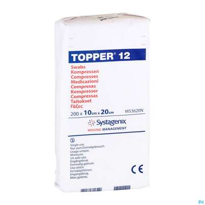 Sie sehen eine Packung Kompressen Topper/12 Unsteril Nr 53620 10x20cm 200st, Produktbild: 02 Kompressen Topper/12 Unsteril Nr 53620 10x20cm 200st, A-Nr.: 1482142 - 02