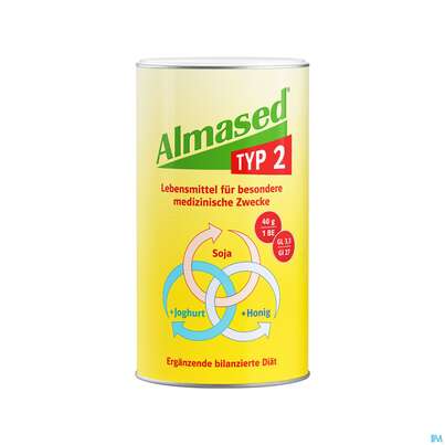 Sie sehen eine Packung Almased Typ 2 500g, Produktbild: 01 Almased Typ 2 500g, A-Nr.: 5395279 - 01
