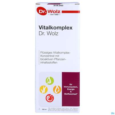 Sie sehen eine Packung Vitalkomplex Dr.wolz Vitalstoff Konzentrat Nr 60545 500ml, Produktbild: 01 Vitalkomplex Dr.wolz Vitalstoff Konzentrat Nr 60545 500ml, A-Nr.: 4297729 - 01