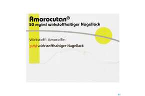 Sie sehen eine Packung Amorocutan Wirkstoffhaltiger Nagel- Lack 50mg/ml 3ml, Produktbild: 01 Amorocutan Wirkstoffhaltiger Nagel- Lack 50mg/ml 3ml, A-Nr.: 3926198 - 01