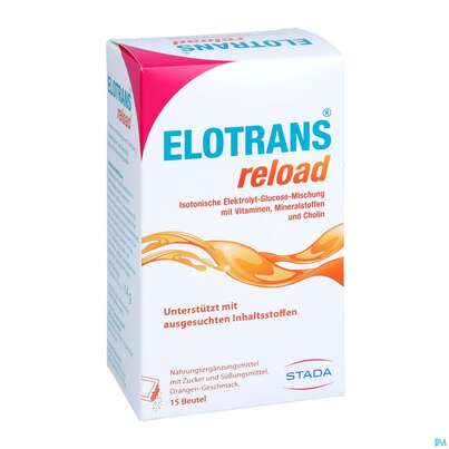 Sie sehen eine Packung Elotrans Reload Pulver Orange Beute 15st, Produktbild: 03 Elotrans Reload Pulver Orange Beute 15st, A-Nr.: 5724406 - 03