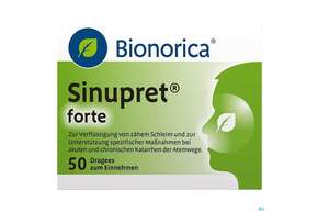 Sie sehen eine Packung Sinupret Drag Forte 50st, Produktbild: 01 Sinupret Drag Forte 50st, A-Nr.: 1343469 - 01