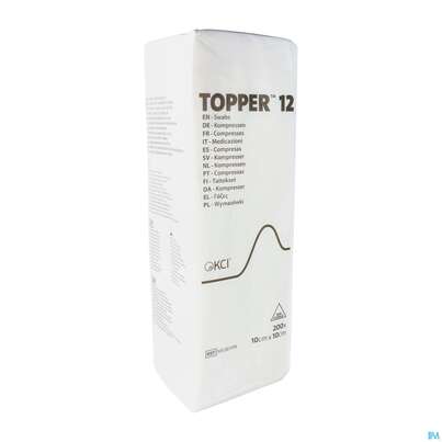 Sie sehen eine Packung Kompressen Topper/12 Unsteril Nr 53610 10x10cm 200st, Produktbild: 02 Kompressen Topper/12 Unsteril Nr 53610 10x10cm 200st, A-Nr.: 1382162 - 02