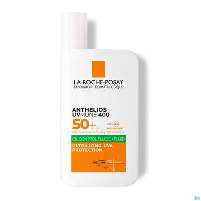 Sie sehen eine Packung Sonnenprodukte La Roche Posay Anthelios/oil Control Fluid Uvmune400 Lsf50+ 50ml, Produktbild: 05 Sonnenprodukte La Roche Posay Anthelios/oil Control Fluid Uvmune400 Lsf50+ 50ml, A-Nr.: 5696503 - 05