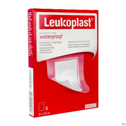Sie sehen eine Packung Wundverband Leukomed/t Plus/leukopor Folienverband/+auflage Steril 8x10cm 5st, Produktbild: 04 Wundverband Leukomed/t Plus/leukopor Folienverband/+auflage Steril 8x10cm 5st, A-Nr.: 4746713 - 04