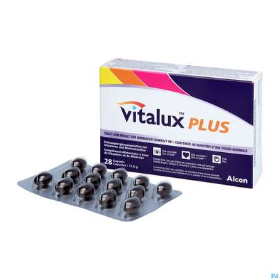 Sie sehen eine Packung Vitalux Plus Kapseln 28st, Produktbild: 04 Vitalux Plus Kapseln 28st, A-Nr.: 5713696 - 04