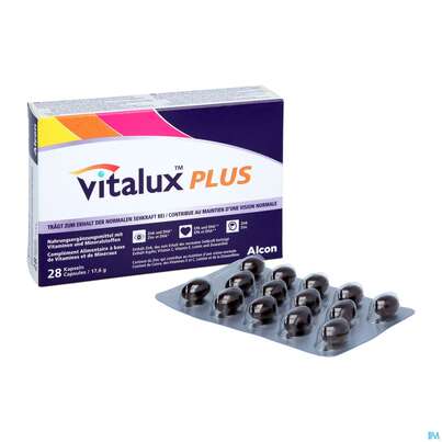 Sie sehen eine Packung Vitalux Plus Kapseln 28st, Produktbild: 05 Vitalux Plus Kapseln 28st, A-Nr.: 5713696 - 05