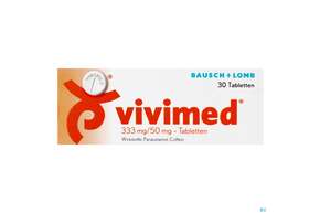 Sie sehen eine Packung Vivimed Tabl 333mg/50mg 30st, Produktbild: 01 Vivimed Tabl 333mg/50mg 30st, A-Nr.: 3902476 - 01